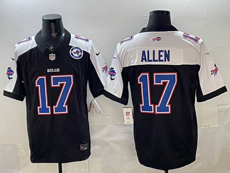 Men 2026 Buffalo Bills #17 Allen black white Limited Nike NFL Jersey style 06->chicago bears->NFL Jersey